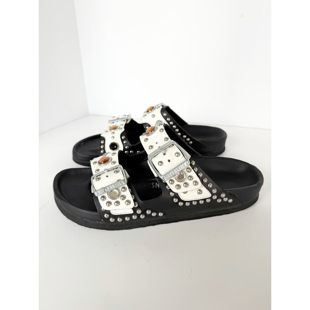 Birkenstock x Heidi Klum Studded Grommets Arizona Sandal White Sz 38 EU - Picture 10 of 16